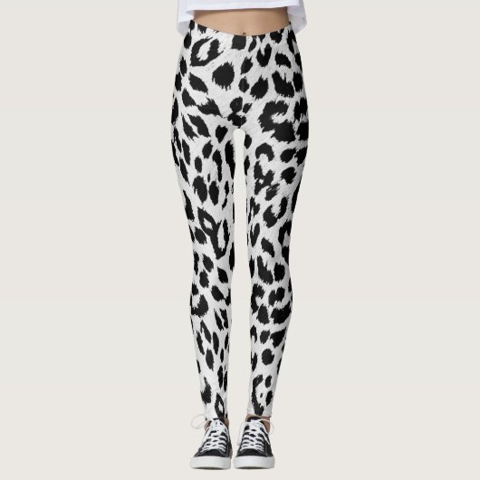 Sneeuwleopardprinter Leggings (Voorkant)
