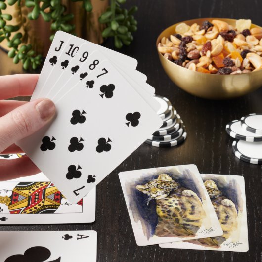 Sneeuwleopardspeelkaarten Pokerkaarten (Insitu)
