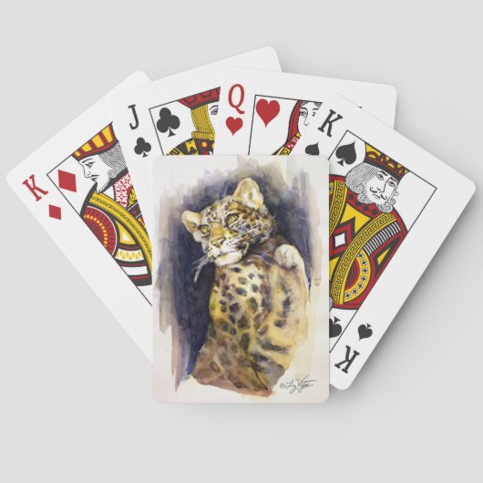 Sneeuwleopardspeelkaarten Pokerkaarten (Achterkant)