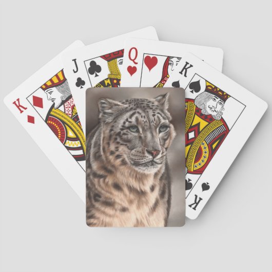 Sneeuwleopardspeelkaarten Pokerkaarten (Achterkant)