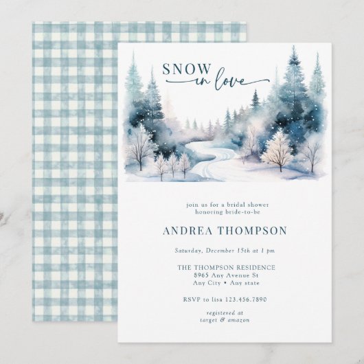 Sneeuwliefde | Kerst Vrijgezellenfeest Kaart (Voorkant / Achterkant)