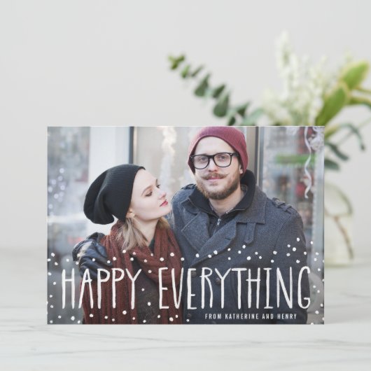 Sneeuwlijst Kerst Alles Vakantiefoto Kaart (Staand voorkant)