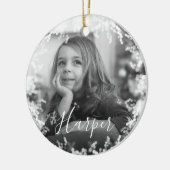 SneeuwLijst Minimale zwarte & witte foto Aangepast Keramisch Ornament (Links)