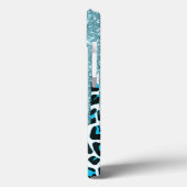 Sneeuwlooppatroon met glitter en monogram Case-Mate iPhone case (Achterkant / Links)