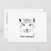Sneeuwluipaard aanmoedigen "Fierce is Beauful" Briefkaart (Voorkant / Achterkant)