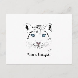 Sneeuwluipaard aanmoedigen "Fierce is Beauful" Briefkaart