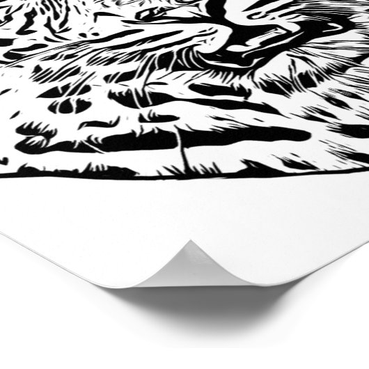 Sneeuwluipaard Abstract Oorspronkelijk oerwoud Kun Poster (Hoek)