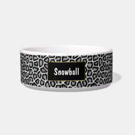 Sneeuwluipaard afdrukken Aangepaste kattenbak Voerbakje