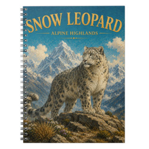 Sneeuwluipaard Alpine Highlands Aquarel GeoSaga Notitieboek