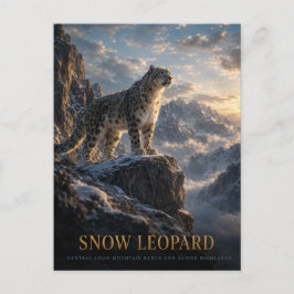 Sneeuwluipaard Alpine hooglanden DIEREN Briefkaart