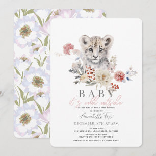 Sneeuwluipaard Baby Het is koud buiten Baby shower Kaart