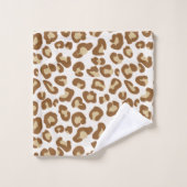 Sneeuwluipaard, beige, tan en crème bad handdoek (Wasdoekje)