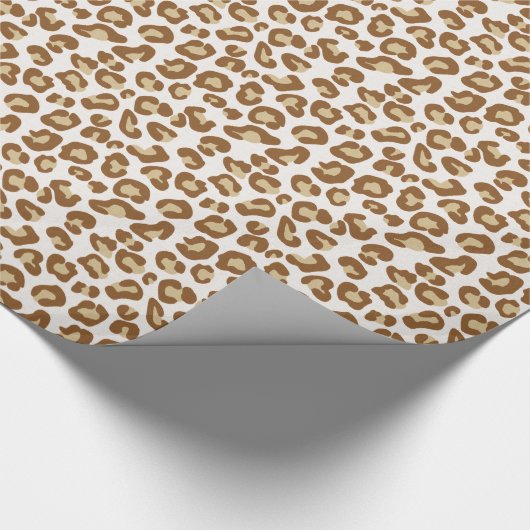 Sneeuwluipaard, beige, tan en crème cadeaupapier (Hoek)