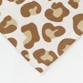 Sneeuwluipaard, beige, tan en crème fleece deken (Hoek)
