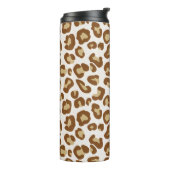 Sneeuwluipaard, beige, tan en crème thermosbeker (Gedraaid links)