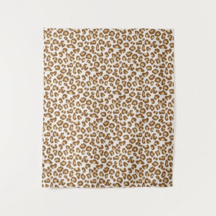 Sneeuwluipaard, beige, tan en crème wandkleed