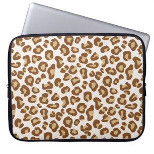 Sneeuwluipaard, beige, tan en wit laptop sleeve