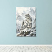 Sneeuwluipaard_Beschermer Archetypen Canvas Afdruk (Insitu (Houten vloer))