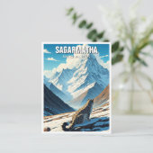 Sneeuwluipaard bij Sagarmatha National Park Nepal Briefkaart (Staand voorkant)