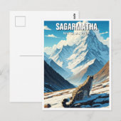 Sneeuwluipaard bij Sagarmatha National Park Nepal Briefkaart (Voorkant / Achterkant)