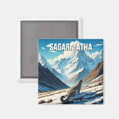 Sneeuwluipaard bij Sagarmatha National Park Nepal Magneet (Voorkant / Achterkant)