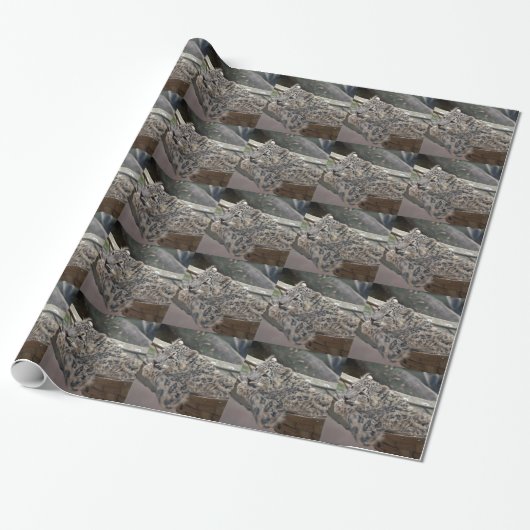Sneeuwluipaard Cadeaupapier (Uitgerold)