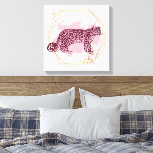 Sneeuwluipaard Canvas Afdruk (Insitu (Slaapkamer))