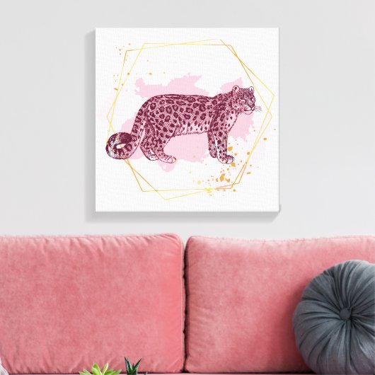Sneeuwluipaard Canvas Afdruk (Insitu (Woonkamer))