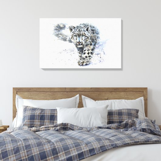Sneeuwluipaard Canvas Afdruk (Insitu (Slaapkamer))