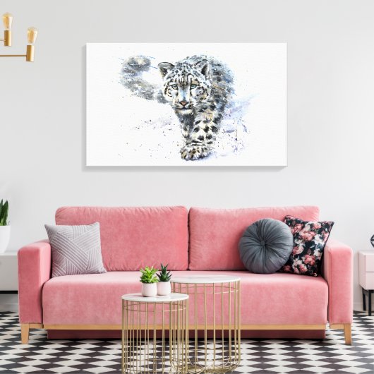 Sneeuwluipaard Canvas Afdruk (Insitu (Woonkamer))