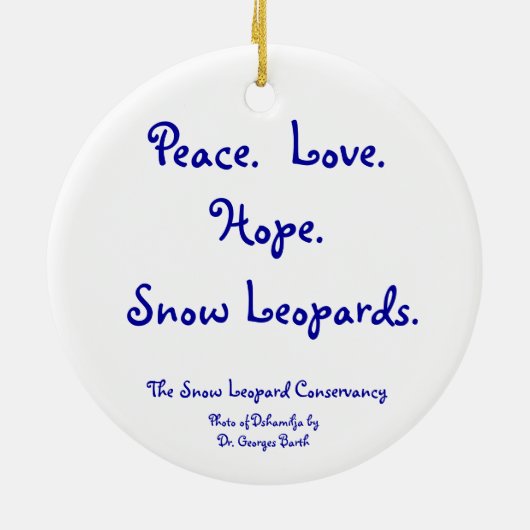 Sneeuwluipaard en de sterren keramisch ornament (Achterkant)