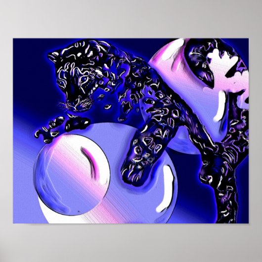 sneeuwluipaard en manen poster (Voorkant)