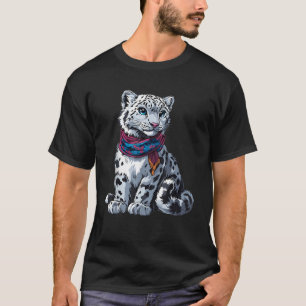 Sneeuwluipaard Gezicht Witte Luipaard Dier Sneeuwl T-shirt