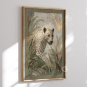 Sneeuwluipaard Goudblad Botanisch Saliegroen Poster