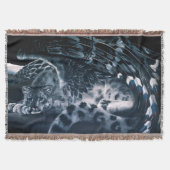 Sneeuwluipaard Guardian Wings Fantasy Wildlife Deken (Voorkant)