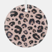 Sneeuwluipaard, hand getrokken textuur. glas ornament (Voorkant)