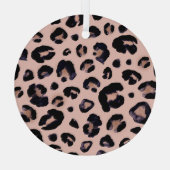 Sneeuwluipaard, hand getrokken textuur. glas ornament (Achterkant)