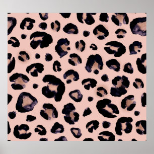 Sneeuwluipaard, hand getrokken textuur. poster