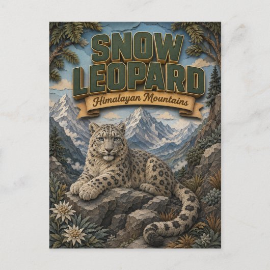 Sneeuwluipaard Himalaya POPCUT Briefkaart (Voorkant)