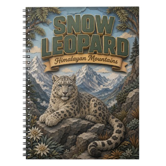 Sneeuwluipaard Himalaya POPCUT Notitieboek (Voorkant)