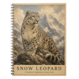 Sneeuwluipaard Himalaya VINTAGE Notitieboek