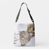 Sneeuwluipaard in de Sneeuw Crossbody Tas (Achterkant)