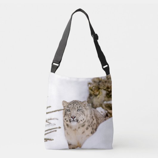 Sneeuwluipaard in de Sneeuw Crossbody Tas (Voorkant)