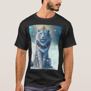 Sneeuwluipaard in de winter Midjourney Ai-kunst T-shirt
