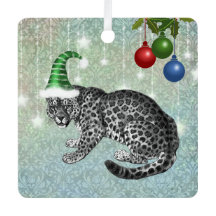 Sneeuwluipaard in het Pet Gnome met siervoorwerpen