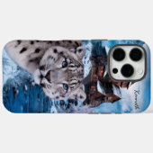 Sneeuwluipaard kijken door winterkasteel Case-Mate iPhone case (Achterkant (horizontaal))