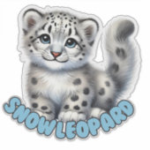 SNEEUWLUIPAARD - KINDERKAMER STICKER (Voorkant)