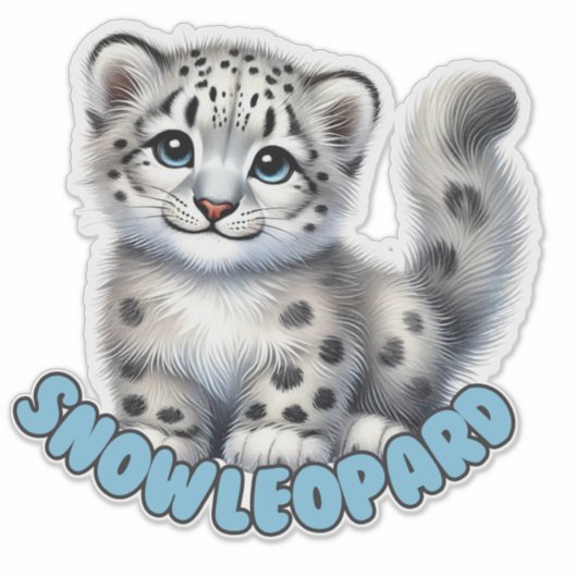 SNEEUWLUIPAARD - KINDERKAMER STICKER (Voorkant)