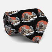 Sneeuwluipaard leggen op klif stropdas (Opgerold)