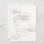 Sneeuwluipaard met roze ballonnen kaart (Voorkant)